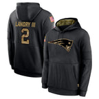 Choea NE.Patriots #2 Harold Landry III Player Black Salute to Service Hoodies Limited Game Stitched Jerseys