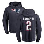 Choea NE.Patriots #2 Harold Landry III Player Navy LOGO Pullover Hoodies Home Game Stitched Jerseys