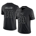 Choea NE.Patriots #30 Jam Miller Player Black Reflective LImited Home Game Stitched Jerseys