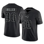 Choea NE.Patriots #30 Jam Miller Player Black Reflective LImited Home Game Stitched Jerseys