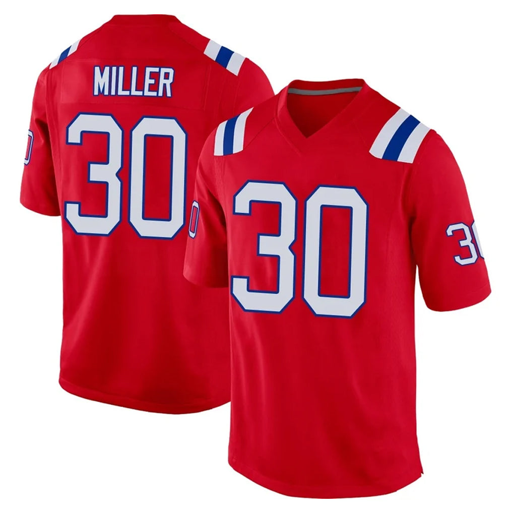 Choea NE.Patriots #30 Jam Miller Player Red Home Game Stitched Jerseys