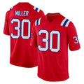 Choea NE.Patriots #30 Jam Miller Player Red Home Game Stitched Jerseys