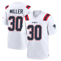 Choea NE.Patriots #30 Jam Miller Player White Home Game Stitched Jerseys