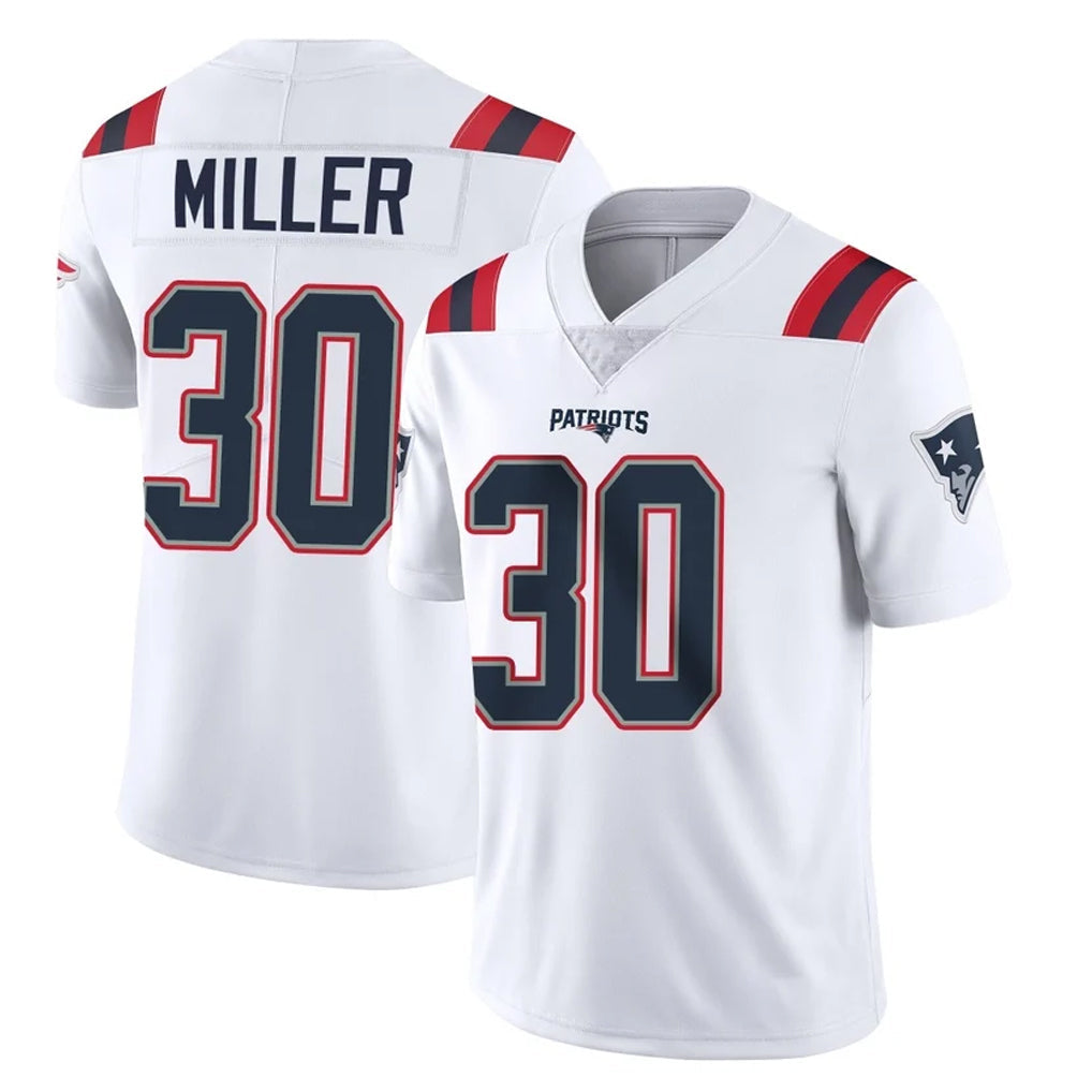 Choea NE.Patriots #30 Jam Miller Player White Vapor Untouchable Home Game Stitched Jerseys