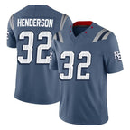 Choea NE.Patriots #32 TreVeyon Henderson Player Blue Limited Rivalries Collection Home Game Stitched Jerseys