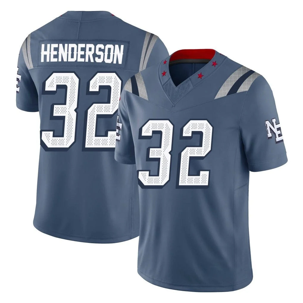 Choea NE.Patriots #32 TreVeyon Henderson Player Blue Limited Rivalries Collection Home Game Stitched Jerseys