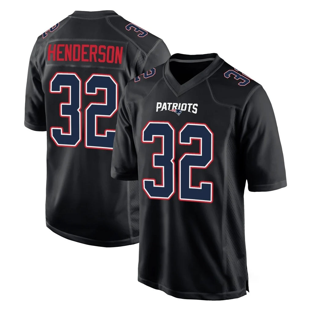 Choea NE.Patriots #32 TreVeyon Henderson Player Carbon Fashion Limited Home Game Stitched Jerseys