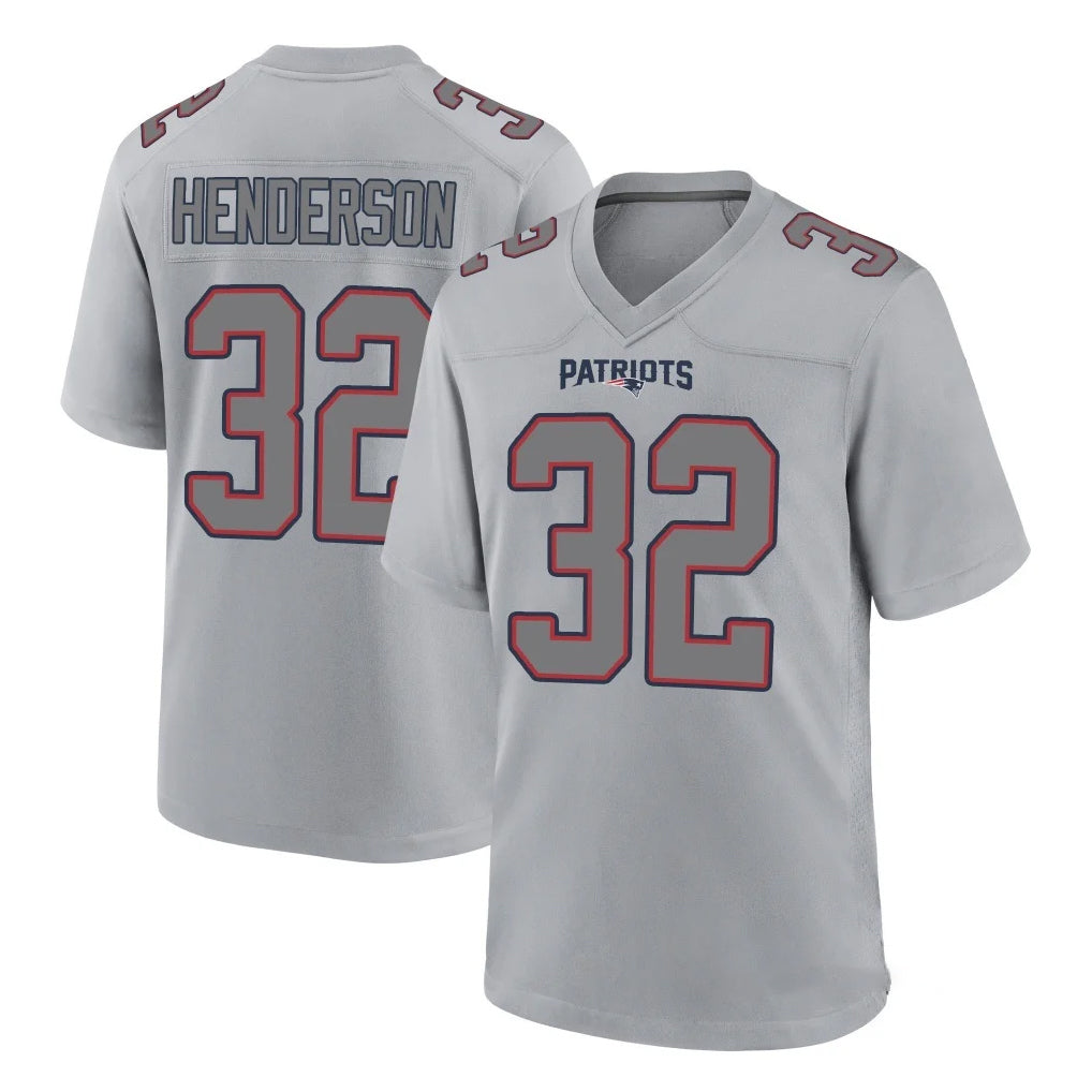 Choea NE.Patriots #32 TreVeyon Henderson Player Gray Fashion Limited Home Game Stitched Jerseys