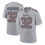 Choea NE.Patriots #32 TreVeyon Henderson Player Gray Fashion Limited Home Game Stitched Jerseys