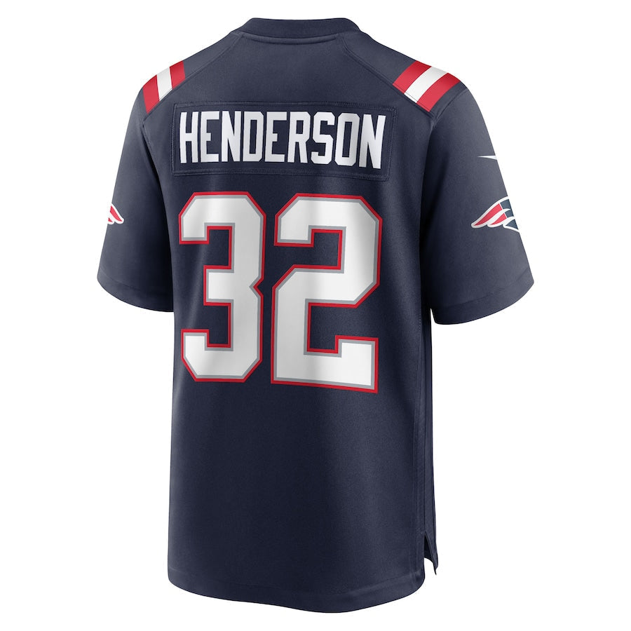 Choea NE.Patriots #32 TreVeyon Henderson Player Navy Home Game Stitched Jerseys