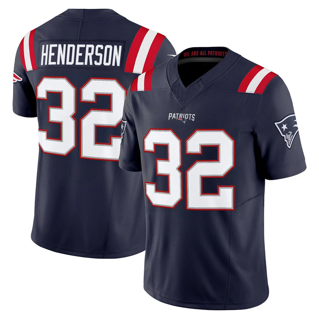 Choea NE.Patriots #32 TreVeyon Henderson Player Navy Limited Vapor F.U.S.E. Home Game Stitched Jerseys