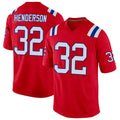 Choea NE.Patriots #32 TreVeyon Henderson Player Red Home Game Stitched Jerseys