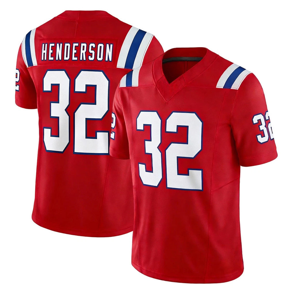 Choea NE.Patriots #32 TreVeyon Henderson Player Red Limited Vapor F.U.S.E. Home Game Stitched Jerseys