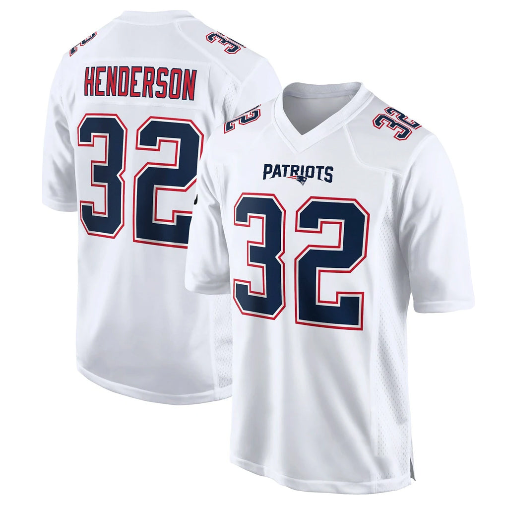 Choea NE.Patriots #32 TreVeyon Henderson Player White Fashion Limited Home Game Stitched Jerseys