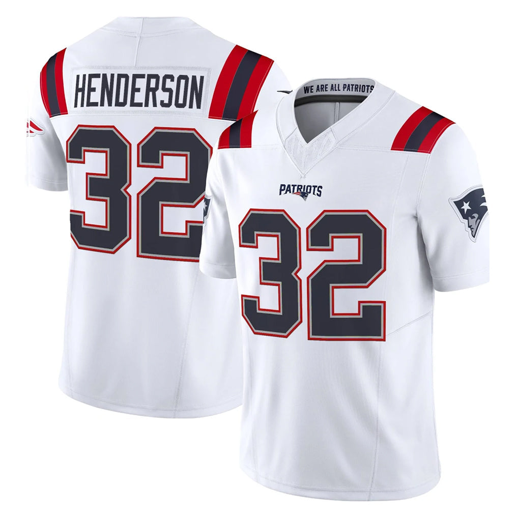 Choea NE.Patriots #32 TreVeyon Henderson Player White Limited Vapor F.U.S.E. Home Game Stitched Jerseys