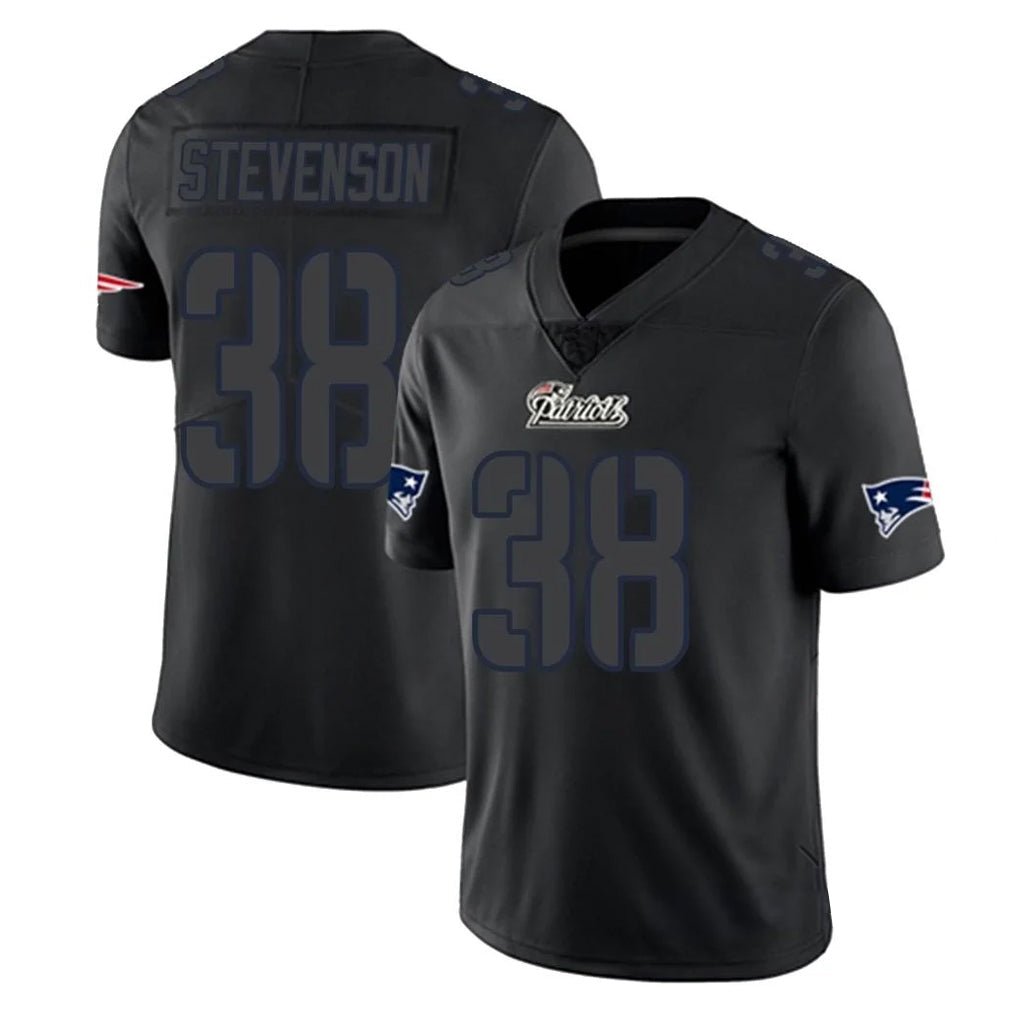 Choea NE.Patriots #38 Rhamondre Stevenson Player Black Impact LImited Home Game Stitched Jerseys