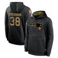 Choea NE.Patriots #38 Rhamondre Stevenson Player Black Salute to Service Hoodies Limited Game Stitched Jerseys