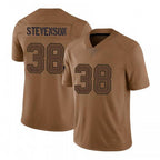 Choea NE.Patriots #38 Rhamondre Stevenson Player Brown Salute To Service Limited Stitched Jerseys