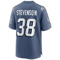 Choea NE.Patriots #38 Rhamondre Stevenson Player Storm Blue Rivalries Collection Game Stitched Jerseys