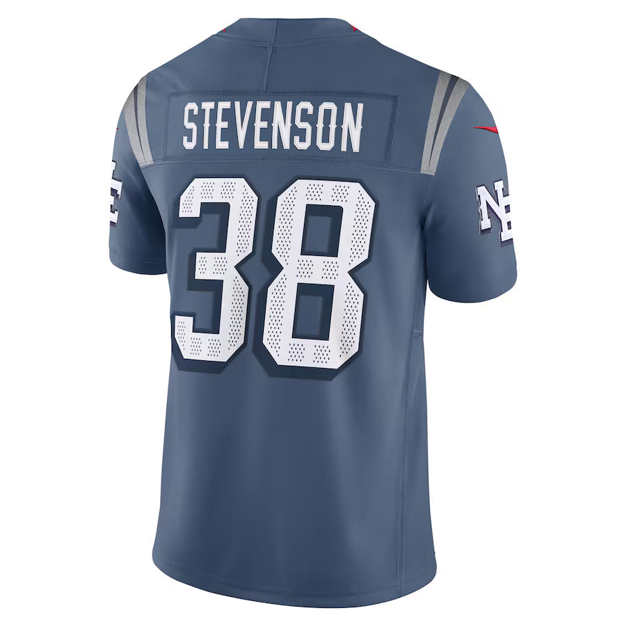 Choea NE.Patriots #38 Rhamondre Stevenson Player Storm Blue Rivalries Collection Limited Stitched Jerseys