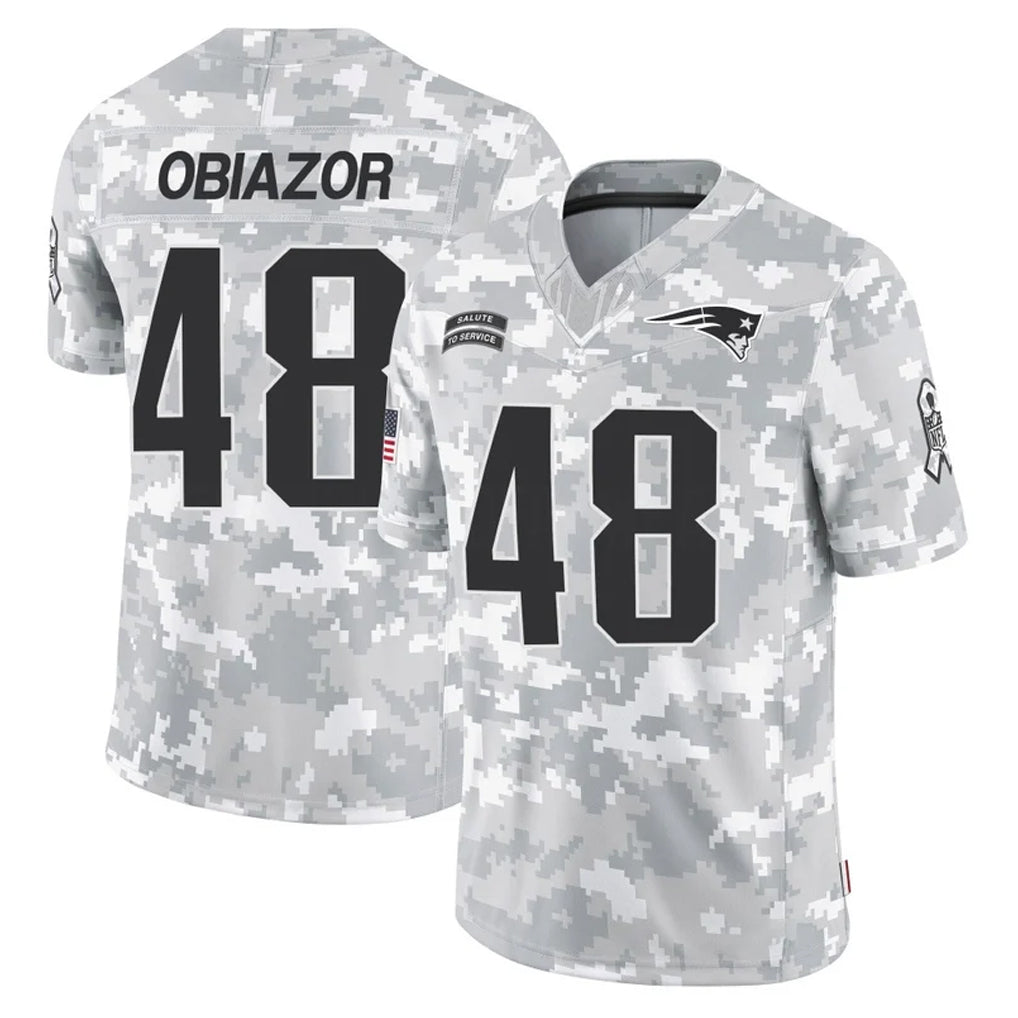 Choea NE.Patriots #48 Namdi Obiazor Player Arctic Camo Salute To Service Limited Game Stitched Jerseys