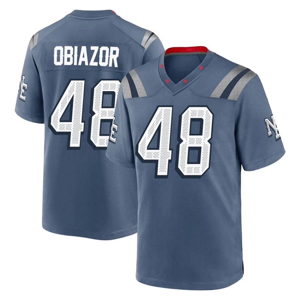 Choea NE.Patriots #48 Namdi Obiazor Player Blue Rivalries Collection Home Game Stitched Jerseys