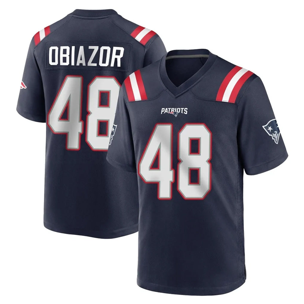 Choea NE.Patriots #48 Namdi Obiazor Player Navy Home Game Stitched Jerseys