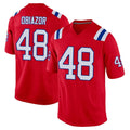 Choea NE.Patriots #48 Namdi Obiazor Player Red Home Game Stitched Jerseys