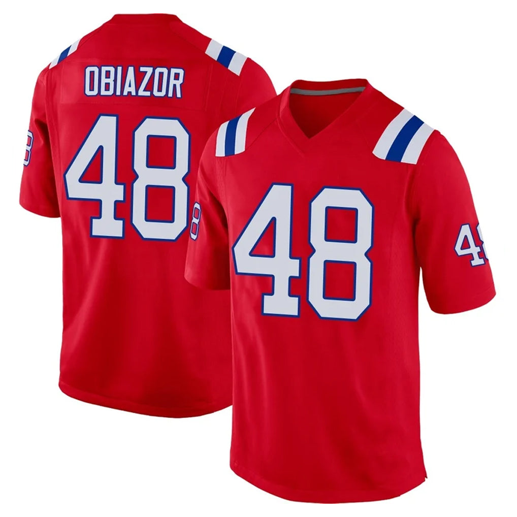 Choea NE.Patriots #48 Namdi Obiazor Player Red Home Game Stitched Jerseys