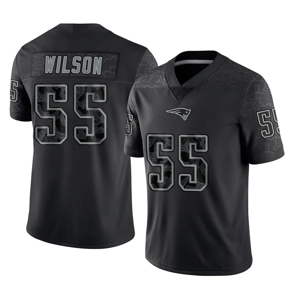 Choea NE.Patriots #55 Jared Wilson Player Black Reflective LImited Home Game Stitched Jerseys