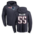 Choea NE.Patriots #55 Jared Wilson Player Navy LOGO Pullover Hoodies Home Game Stitched Jerseys