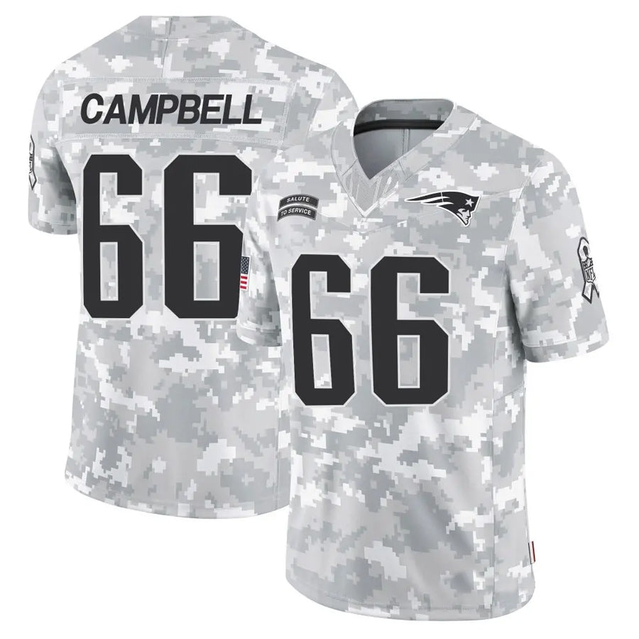 Choea NE.Patriots #66 Will Campbell Player Arctic Camo Salute to Service Limited Stitched Jerseys