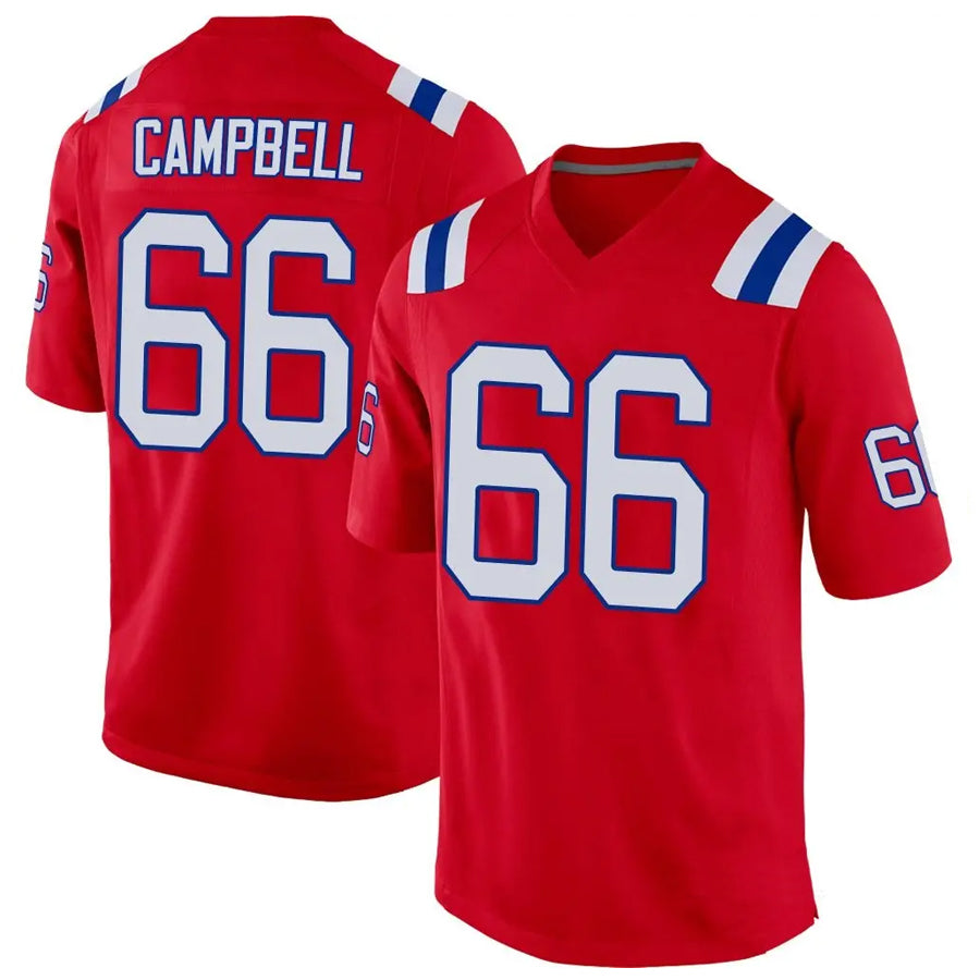 Choea NE.Patriots #66 Will Campbell Player Red Home Game Stitched Jerseys