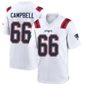 Choea NE.Patriots #66 Will Campbell Player White Home Game Stitched Jerseys
