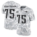 Choea NE.Patriots #75 Alijah Vera-Tucker Player Arctic Camo Salute To Service Limited Game Stitched Jerseys