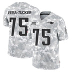 Choea NE.Patriots #75 Alijah Vera-Tucker Player Arctic Camo Salute To Service Limited Game Stitched Jerseys