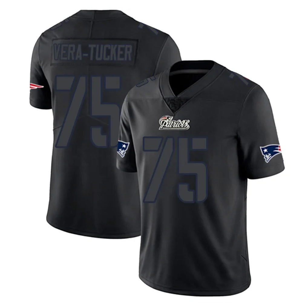 Choea NE.Patriots #75 Alijah Vera-Tucker Player Black Impact LImited Home Game Stitched Jerseys