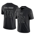 Choea NE.Patriots #75 Alijah Vera-Tucker Player Black Reflective LImited Home Game Stitched Jerseys