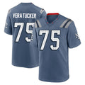 Choea NE.Patriots #75 Alijah Vera-Tucker Player Blue Rivalries Collection Home Game Stitched Jerseys