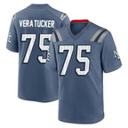 Choea NE.Patriots #75 Alijah Vera-Tucker Player Blue Rivalries Collection Home Game Stitched Jerseys
