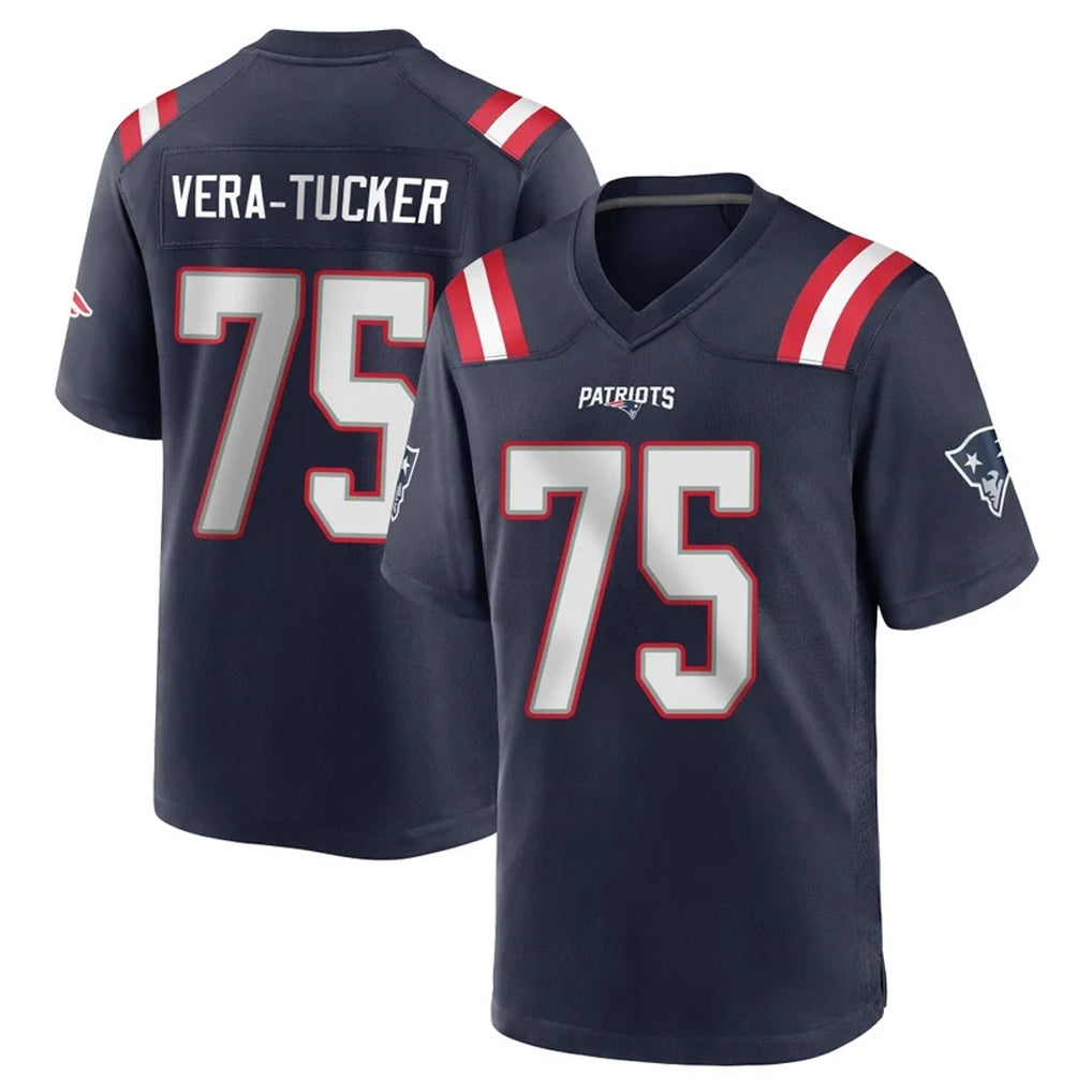 Choea NE.Patriots #75 Alijah Vera-Tucker Player Navy Home Game Stitched Jerseys