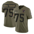 Choea NE.Patriots #75 Alijah Vera-Tucker Player Olive 2025 Salute To Service Limited Stitched Jerseys