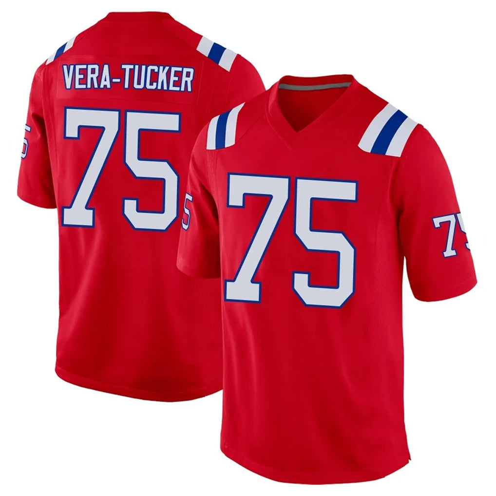 Choea NE.Patriots #75 Alijah Vera-Tucker Player Red Home Game Stitched Jerseys