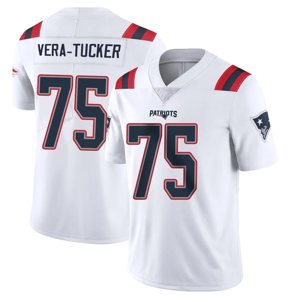 Choea NE.Patriots #75 Alijah Vera-Tucker Player White Vapor Untouchable Home Game Stitched Jerseys