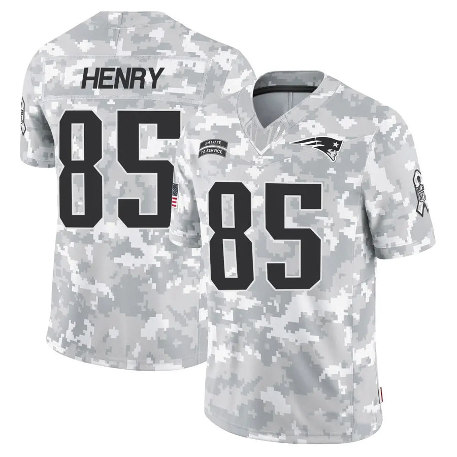 Choea NE.Patriots #85 Hunter Henry Player Arctic Camo Salute to Service Limited Stitched Jerseys