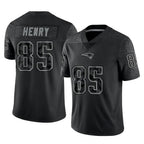 Choea NE.Patriots #85 Hunter Henry Player Black Reflective LImited Home Game Stitched Jerseys