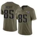 Choea NE.Patriots #85 Hunter Henry Player Olive Salute To Service Limited Stitched Jerseys