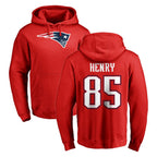 Choea NE.Patriots #85 Hunter Henry Player Red LOGO Pullover Hoodies Home Game Stitched Jerseys