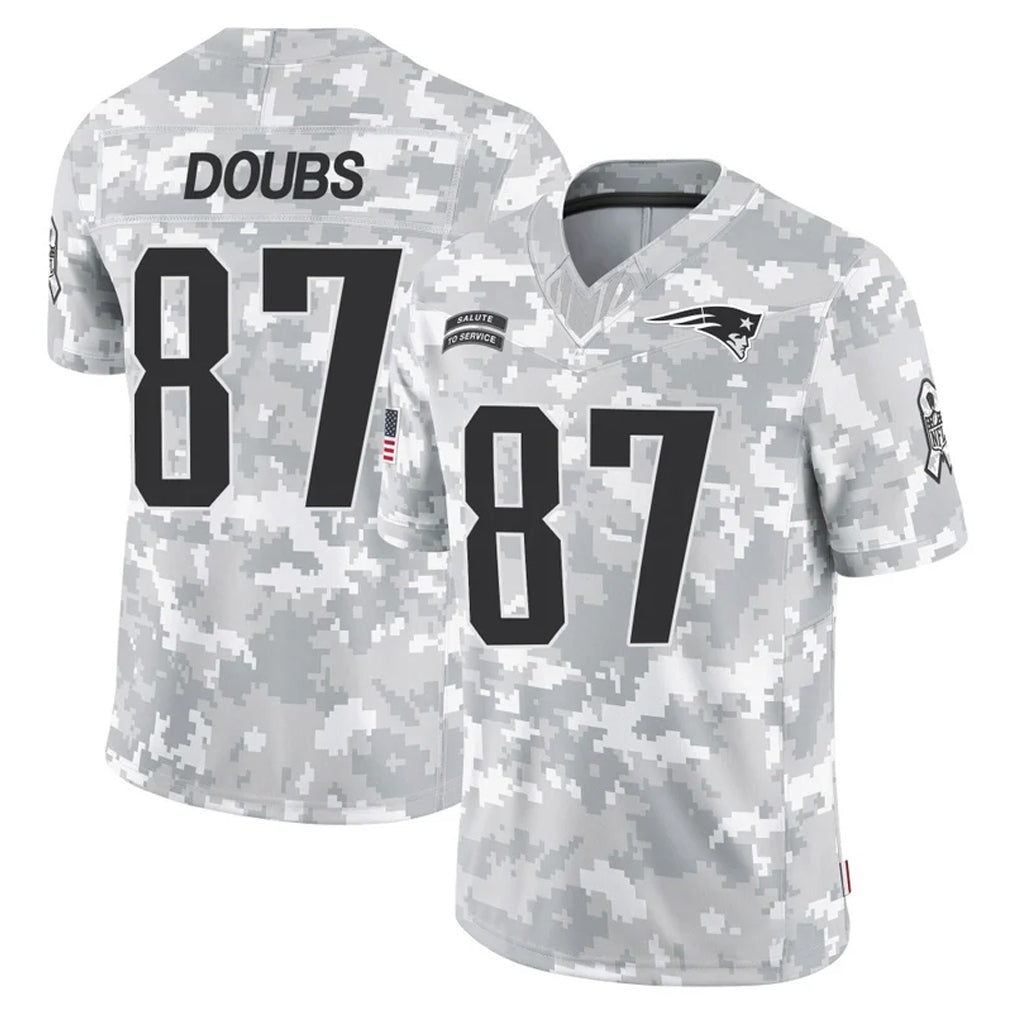 Choea NE.Patriots #87 Romeo Doubs Player Arctic Camo Salute To Service Limited Game Stitched Jerseys