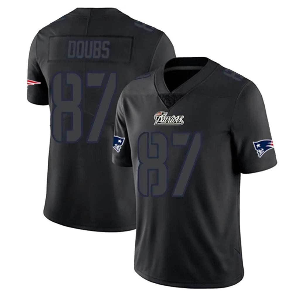Choea NE.Patriots #87 Romeo Doubs Player Black Impact LImited Home Game Stitched Jerseys